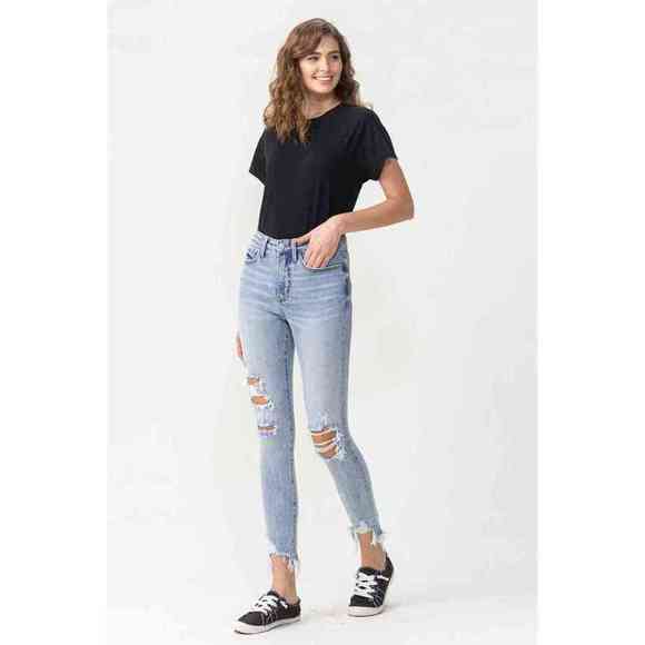 Lovervet Full Size Lauren Distressed High Rise Skinny Jeans - Picture 4 of 5